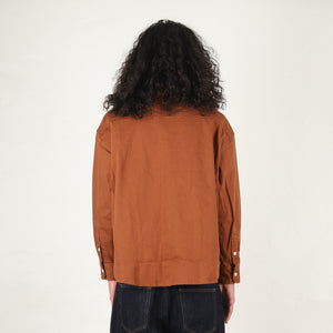 Cotton Twill Big Shirt - Brown