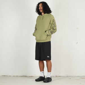 Motif Print Hood - Moss