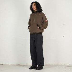 Fleece Half Zip Up - Khaki