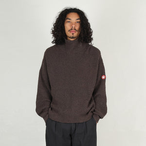 Loose Neck Cotton Rib Knit - Charcoal