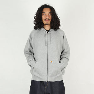 Hooded Square Label Jacket - Grey Heather