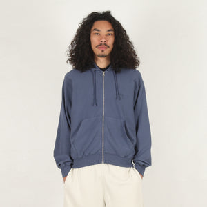 Lightweight Terry Zip Hoodie - Blue