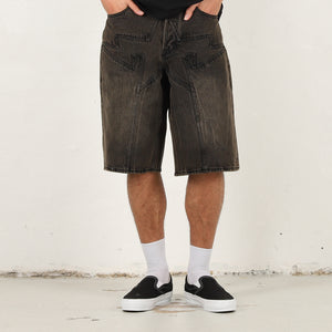 Bape Sta Patch Relaxed Fit Denim Shorts - Beige