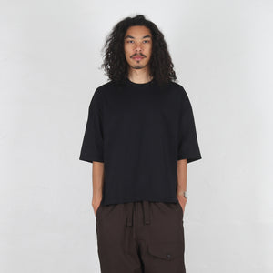 Cotton Jersey Brushed T-Shirt - Black