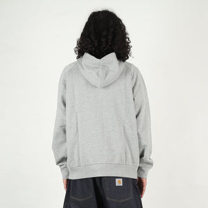 Hooded Square Label Jacket - Grey Heather