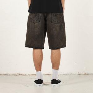 Bape Sta Patch Relaxed Fit Denim Shorts - Beige
