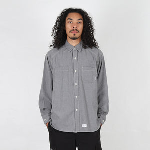 LS CB Cotton Chambray Shirt - Black