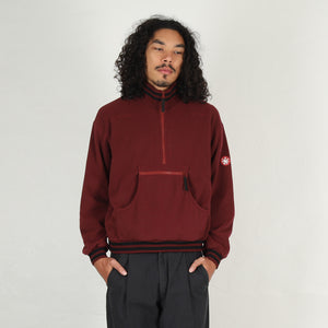 Fleece Half Zip Up - Burgundy