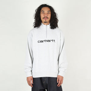 Script Half Zip Sweatshirt - Ash Heather/Black