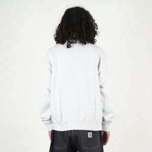 Script Half Zip Sweatshirt - Ash Heather/Black