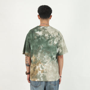 Tie Dye College Relaxed T-Shirt - Olive