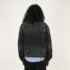 Helston Jacket-Black destroy wash