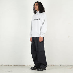 Script Half Zip Sweatshirt - Ash Heather/Black