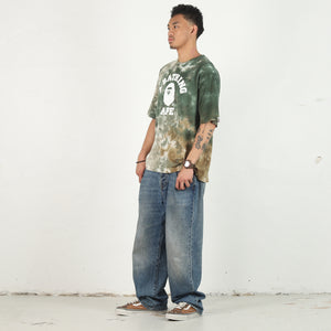 Tie Dye College Relaxed T-Shirt - Olive