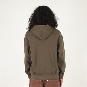 Dove Stamp Waffle Zip Hood - Army Olive