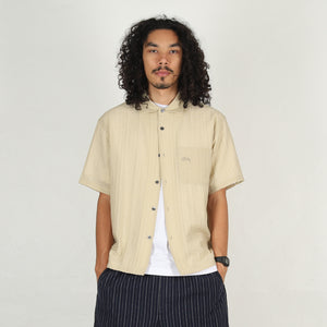 Pleated Textured Shirt - Tan