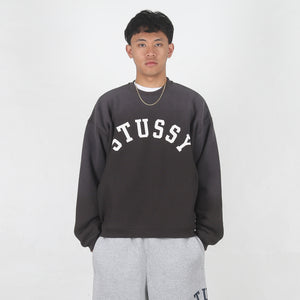 Sun Faded Oversized Crew - Black