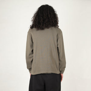 Dove Stamp Waffle Longsleeve - Army Olive