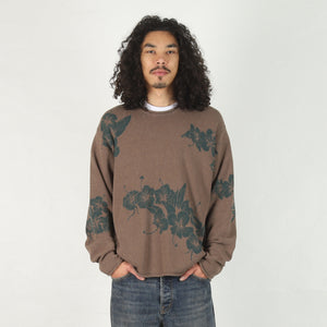 Floral Roll Neck Sweater - Brown