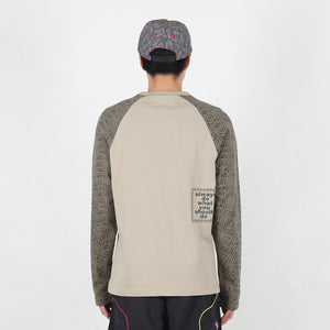 Bubble Print Raglan L/S T-Shirt - Brown