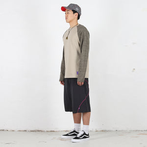 Bubble Print Raglan L/S T-Shirt - Brown