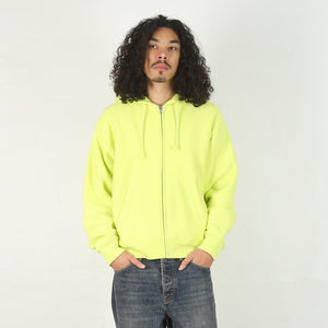 Cursive Applique Zip Hood - Lime
