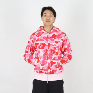 ABC Camo Jacquard One Point Zip Hoodie - Pink