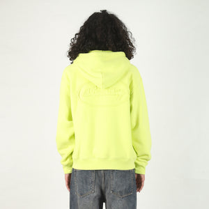 Cursive Applique Zip Hood - Lime