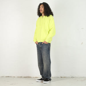 Cursive Applique Zip Hood - Lime