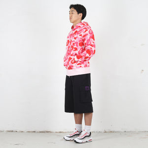 ABC Camo Jacquard One Point Zip Hoodie - Pink