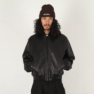 Leather Work Jacket - Black