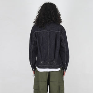 Cotton Reactive Denim Jacket - Navy/White