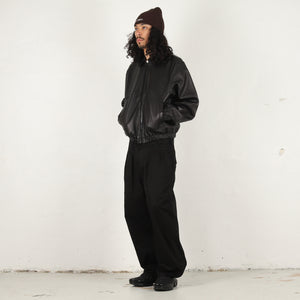 Leather Work Jacket - Black