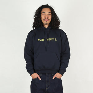 Hooded Carhartt Sweat - Deep Night / Gentle Green