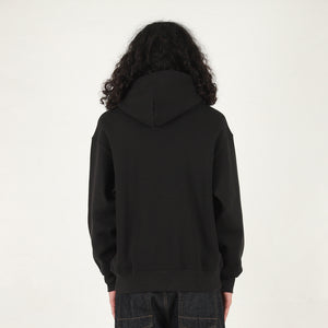 Dove Stamp Waffle Zip Hood - Black