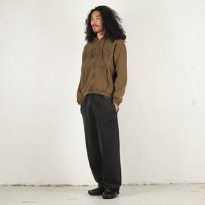 Faded Graphic Zip Hood - Olive