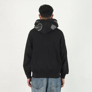 Garment Dye Shark Full Zip Hoodie - Black