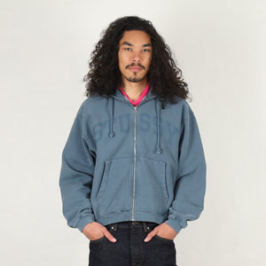 Faded Graphic Zip Hood - Washed Navy