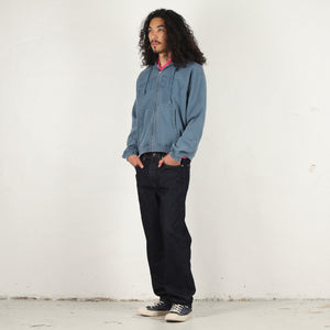 Faded Graphic Zip Hood - Washed Navy