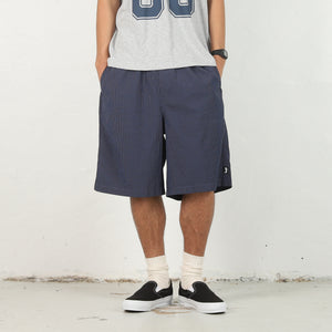 Baggy Seersucker Beach Short -  Blue