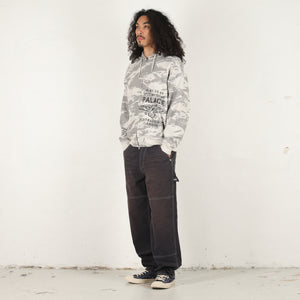 Dove Stamp Waffle Zip Hood - Snow Camo