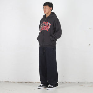 Stussy Sport Zip Hood - Washed Black