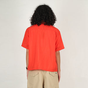 Pleated Textured Shirt - Red