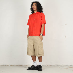 Pleated Textured Shirt - Red