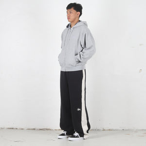 Plaid Lined Zip Hood - Grey Heather