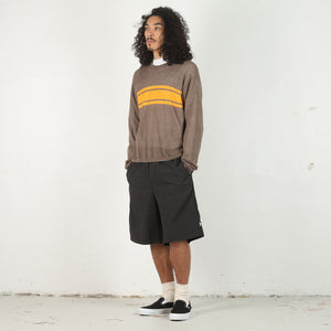 Baggy Seersucker Beach Short -  Black