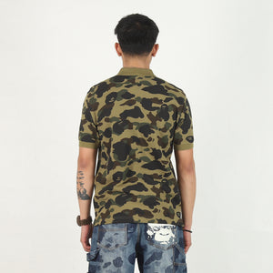 1st Camo One Point Polo Shirt - Green