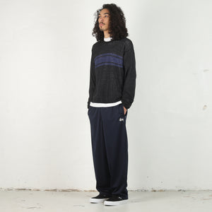 Striped Long Sleeve Sweater -  Black