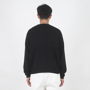 Striped Hibiscus Sweater - Black