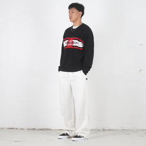 Striped Hibiscus Sweater - Black
